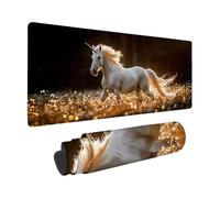 Black Mouse Mat 36x12x0.12inch, Mouse Pad Unicorn Pattern with Stitched Edge Design, Waterproof Mousepad Large 36x12x0.12inch with Non-Slip Rubber Base for Office Desk Accessories, Gifts -zzg2505II