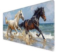 Black Mouse Mat Horse Gaming Mouse Pad XXL 80 x 40cm Desk Mat Large with Non-Slip Base and Stitched Edge Keyboard Pad for Gaming/Home/Office Work/Accessories, Improved Precision and Speed r7167i
