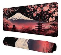Black Mouse Mat Japan Desk Mat 1600x800x3mm Mouse Pad Large, Waterproof Mousepad with Stitched Edges and Non-Slip Rubber Base Mousemat, Desk Accessories for Men, Work From Home Essentials Gifts J1-775