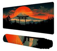 Black Mouse Mat Landscape Desk Mat 1600x800x3mm Mouse Pad Large, Waterproof Mousepad with Stitched Edges and Non-Slip Rubber Base Mousemat, Desk Accessories for Men, Work From Home Essentials J1-459