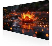 Black Mouse Mat,Large Mousepad 700x300x3mm Flower Gaming Mouse Pad,Desk Pad with Stitched Edges,Extended Waterproof Keyboard Mat Non-Slip Rubber Base for Office,Home Desk Accessories for Men D1-440