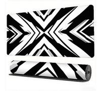 Black Mouse Pad 1500 x 800 x 3 mm XXL Desk Mat Abstract Mouse Mat, Extended Japanese Mousepad, Large Desk Pad with Non-Slip Base and Stitched Edge Office Accessories for Gaming Work Laptop, Model964