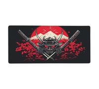 Black Mouse Pad 600 x 300 mm Large Mouse Mat Samurai Desk Mat with Water Resist Surface，XXL Mousepad with Anti-Slip Rubber Base，Extended Gaming Mouse Pads for Desktop Decor，Gift for Women/Men M800