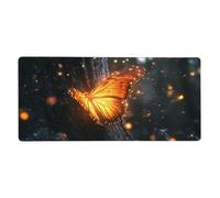 Black Mouse Pad 900 x 300 mm Large Mouse Mat Butterfly Desk Mat with Water Resist Surface，XXL Mousepad with Anti-Slip Rubber Base，Extended Gaming Mouse Pads for Desktop Decor，Gift for Women/Men M1081