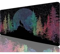 Black Mouse Pad,900x400x3mm Mouse Mat Tree Desk Mat Large, Soft Smooth Surface with Anti-Slip Rubber Base Mousepad Waterproof, Durable, Extended Length Desk Pad for Gaming Christmas Decorations N1-399