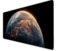 Black Mouse Pad Earth Large Mouse Mat, Gaming Desk Mat Soft Smooth Surface and Anti-Slip Rubber Base Waterproof Soft Cloth, Desk Accessories for Men, Home Office, Computer (Black 70 x 30cm) i5076