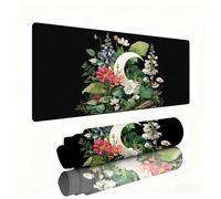 Black Mouse Pad Large 1200x600x3mm Desk Mat Moon Gaming Mouse Pad Table Protector Non-Slip Rubber Base Textured for Stable Grip on Smooth Surfaces Wear-Resistant Mousepad for Computers, Laptop W1-365