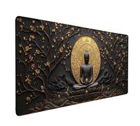 Black Mouse Pad Large 1200x600x3mm, Zen Gaming Mouse Pad Waterproof Desk Mat with 3MM Stitched Edges, Non-Slip Rubber Base Mousepad Computer Accessories for Gaming, PC, Office, Home, Gifts -bby25090Q