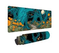 Black Mouse Pad Large 900x400x3mm, Jungle Mouse Mat Waterproof Desk Mat with 3MM Stitched Edges, Non-Slip Rubber Base Mousepad Computer Accessories for Gaming, Office, Gifts for Women -zjn2509IC