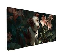 Black Mouse Pad Large 90x40cm, Dog Gaming Mouse Pad Waterproof Desk Mat with 3MM Stitched Edges, Non-Slip Rubber Base Mousepad Computer Accessories for Gaming, PC, Office, Home, Gifts -bby2509S4