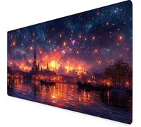 Black Mouse Pad Large 90x40cm, Landscape Gaming Mouse Pad Waterproof Desk Mat with 3MM Stitched Edges, Non-Slip Rubber Base Mousepad Computer Accessories for Gaming, PC, Office, Home, Gifts -yym2509X9