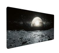 Black Mouse Pad Large 90x40cm, Moon Gaming Mouse Pad Waterproof Desk Mat with 3MM Stitched Edges, Non-Slip Rubber Base Mousepad Computer Accessories for Gaming, PC, Office, Home, Gifts -bby2509WD