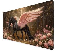 Black Mouse Pad Large 90x40cm, Unicorn Gaming Mouse Pad Waterproof Desk Mat with 3MM Stitched Edges, Non-Slip Rubber Base Mousepad Computer Accessories for Gaming, PC, Office, Home, Gifts -yym250921