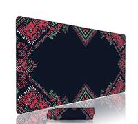 Black Mouse Pad Large Gaming Keyboard Pads 19.7x9.8x0.12 inch Computer Full Desk Mat Waterproof with Rubber Base Non-Slip xxl Bohemia Laptop Mat Gaming Accessories with Stitched Edges Office w-5414