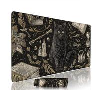 Black Mouse Pad Large Gaming Keyboard Pads 27.6x11.8x0.12 inch Computer Full Desk Mat Waterproof with Rubber Base Non-Slip xxl Cat Laptop Mat Gaming Accessories with Stitched Edges for Office w-2464