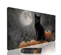Black Mouse Pad Large Gaming Keyboard Pads 39.4x15.7x0.12 inch Computer Full Desk Mat Waterproof with Rubber Base Non-Slip xxl Cat Laptop Mat Gaming Accessories with Stitched Edges for Office w-3069