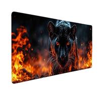 Black Mouse Pad Leopard Large Mouse Mat 90 x 40cm Desk Mat Large Non-Slip Rubber Base-Smooth Cloth Surface, Durable Stitched Edges Desk Pad for Gaming, Computer, Office Accessories (Black) 50487f