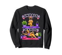Black Mouth Cur doing yoga inhale - exale DIGOR funny Sweatshirt