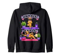 Black Mouth Cur doing yoga inhale - exale DIGOR funny Zip Hoodie