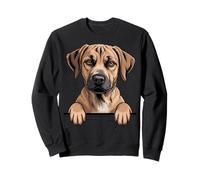 Black Mouth Cur Funny Peeking Pocket Puppy Dog Lover Sweatshirt