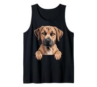 Black Mouth Cur Funny Peeking Pocket Puppy Dog Lover Tank Top