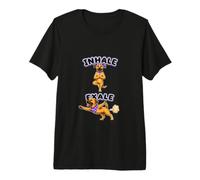 Black Mouth Cur Practicing Yoga Inhale - exale DIGOR Funny Premium T-Shirt