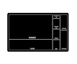 Black MTG Playmat, TCG Game Mat with Zones, Thick Table Pad for Trading Card Game & Board Game, Multi-Functional Mousepad 24 x 14 Inch (Black mat without zones)