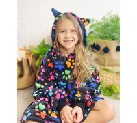 Black Multi Coloured Paw Snuggle Hoodie Fox In A Box Black XS