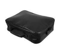 Black Multi-Layer Document Storage Pouch with Lock and Handle