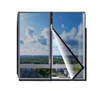 Black，Multi Size Window Mesh with Zipper Self-Adhesive,Mosquito Nets for Windows Anti Mosquito Door Curtain for Indoor and Outdoor use(Width 140cm,Height 130cm)