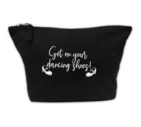 Black Multipurpose Cotton Zipped Canvas Bag Get on Your Dancing Shoes