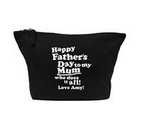 Black Multipurpose Cotton Zipped Canvas Bag Happy Father's Day to My Mum Who Does it All!
