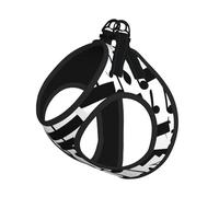 Black Music Note Print Pet Leash Vest Soft Adjustable Step in Puppy Vest Outdoor Walking with Leash