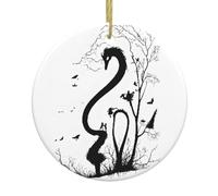 Black Music Notes Christmas Ceramic Circular Pendant Is An Excellent Addition To Your Holiday Decoration