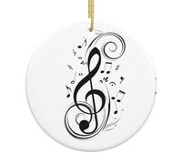 Black Music Notes Christmas Ceramic Love Personality Pendants, Shopping Malls, Shops, Home Decoration.