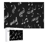 Black Music Notes Jigsaw Puzzles for Adult Family Activities Games Home Decor Puzzle 1000 PCS