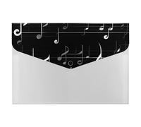 Black Music Notes Portable File Organizer with Multiple Pockets, Accordion Expanding Folder for Desk Supplies