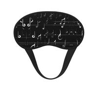 Black Music Notes Print Sleep Mask Soft Cover Eye No Pressure for Sleeping, Eye Masks for Side Sleepers