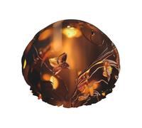 Black Music Notes print Stylish Shower Cap Reusable Shower Cap Women Large Shower Cap for Braids Long Hair