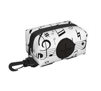 Black Music Notes Scales,Holder Portable Garbage Bag Dispenser Dog Poop Bag