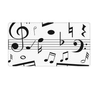 Black Music Notes Scales,Mouse Pad Large Desk Pad Computer Keyboard Mouse Mat with Non Slip Rubber Base 40 x 70 cm