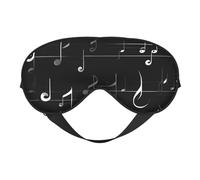 Black Music Notes Sleep Mask,100% Natural Mulberry Silk Eye Mask with, Ultra-Soft Eye Covers for Sleeping, Travel, Nap