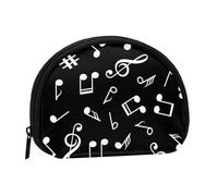 Black Musical Note Signs, Wallet Women's Shell Storage Bag Small Coin Purse Shell Change Pouch