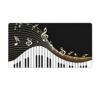 Black Musical Notes,Mouse Pad Large Desk Pad Computer Keyboard Mouse Mat with Non Slip Rubber Base 40 x 70 cm