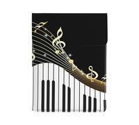 Black Musical Notes, PU Leather Laptop Sleeve, Notebook Bag Laptop Case Sleeve Tablet Briefcase