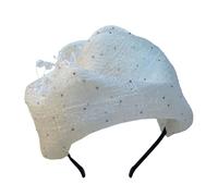 Black Muslin Headbands With Rhinestones Sophisticated Evening Hair Hoop For Stylish Women