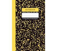 Black & Mustard Yellow Marble School Notebook - Grid, 96 Pages, 5.5" x 8.5", Soft Matte Cover: For schoolwork, math, science, creative projects, and daily planning