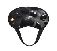 Black Mystery Heart Stone Blackout Sleep Mask,Soft Polyester, Anti-Light, Stylish,Suitable for Men and Women,for Daily Work and Outdoor Travel.