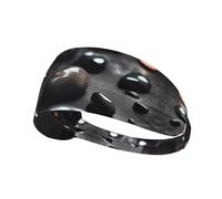 Black Mystery Heart Stone Elastic Exercise Headband, Fitness Exercise Yoga Cycling Headband, Outdoor Sports Elastic Sweat-Absorbing Headband,