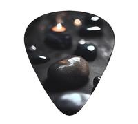 Black Mystery Heart Stone Guitar picks 12 pieces, ABS material, smooth edges, comfortable feel, 3 optional thicknesses